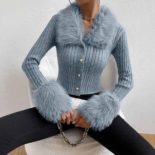 Dames Vest met Bontkraag