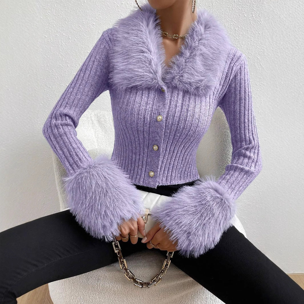 Dames Vest met Bontkraag