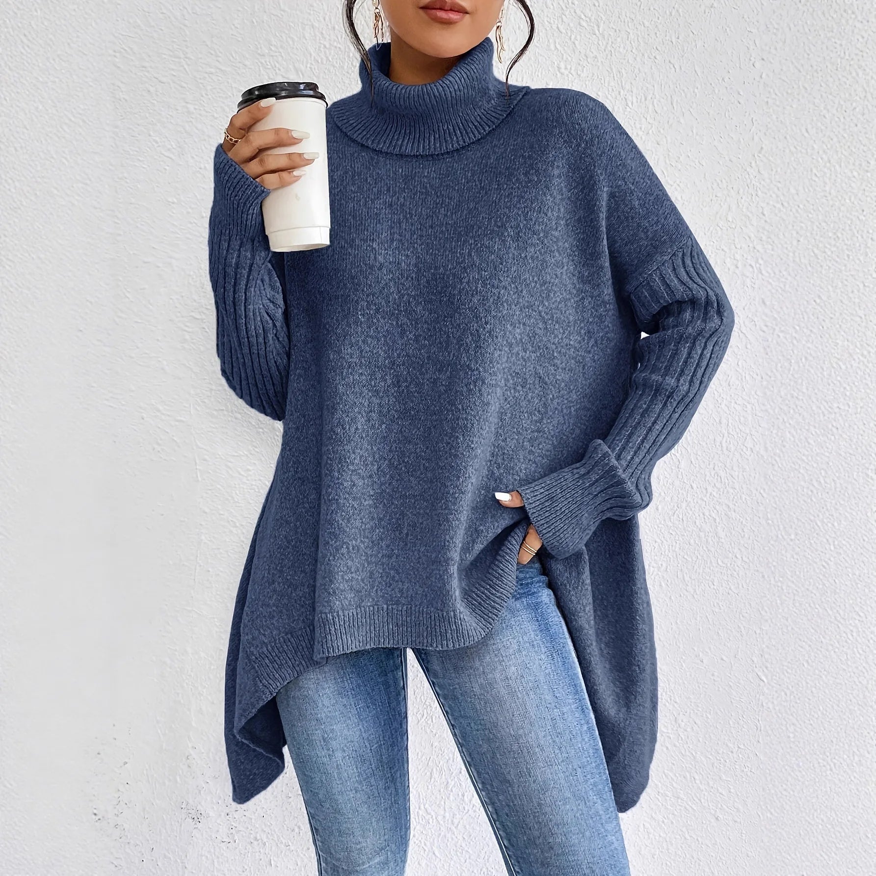 Damestrui Oversized met Asymmetrische Zoom en Zijsplitten Lizzy