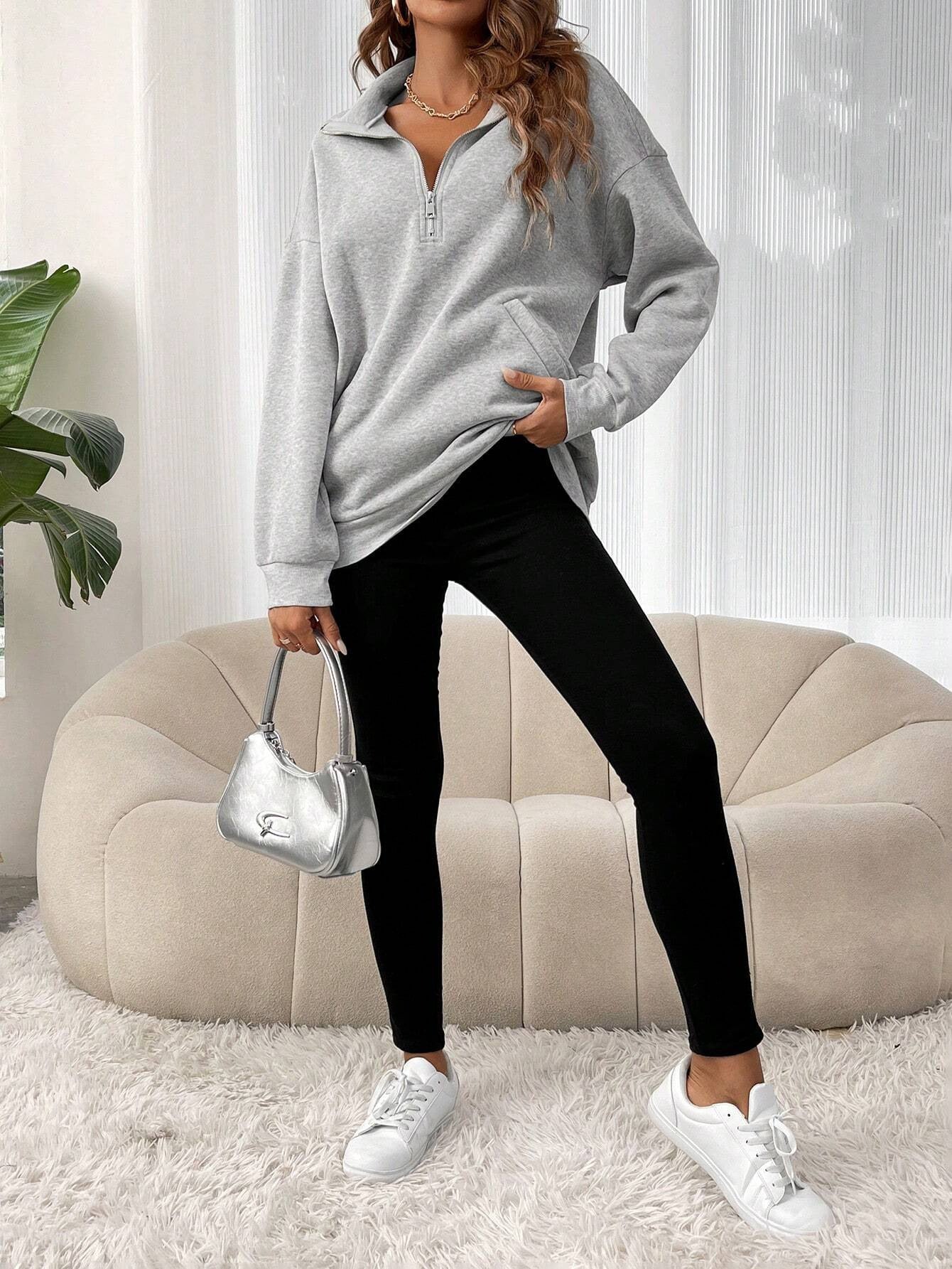 Damestrui Oversized met Halve Rits en Kraag Lizzy