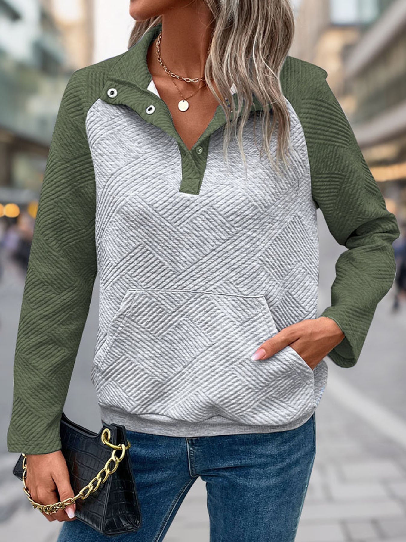 Dames Sweater met Halve Rits