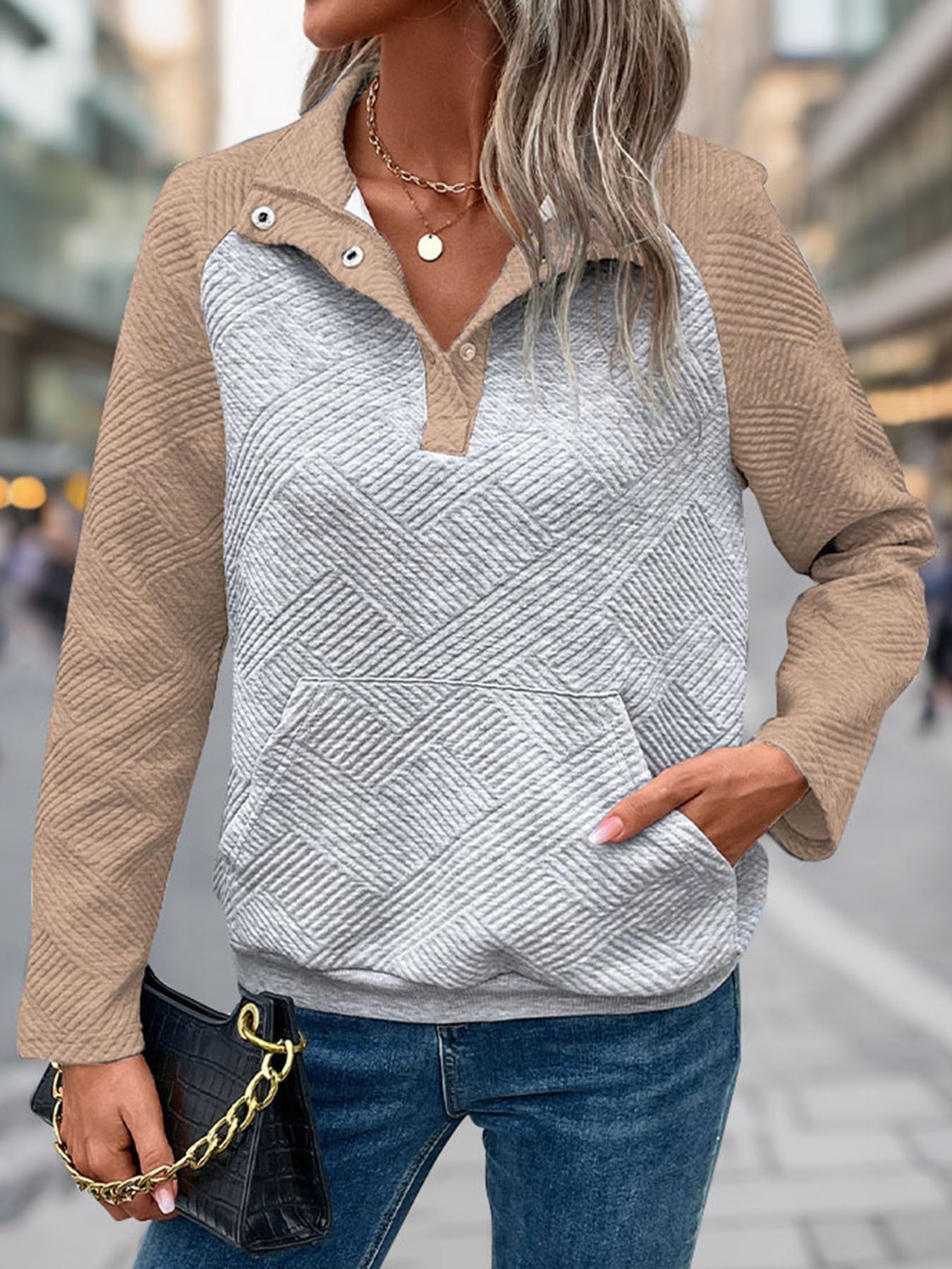 Dames Sweater met Halve Rits