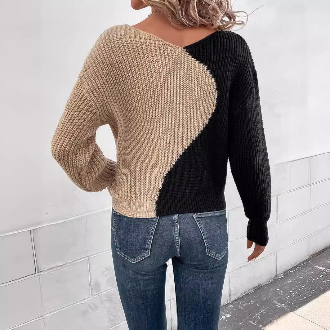 Damestrui met V-hals en Colorblock-design Lizzy