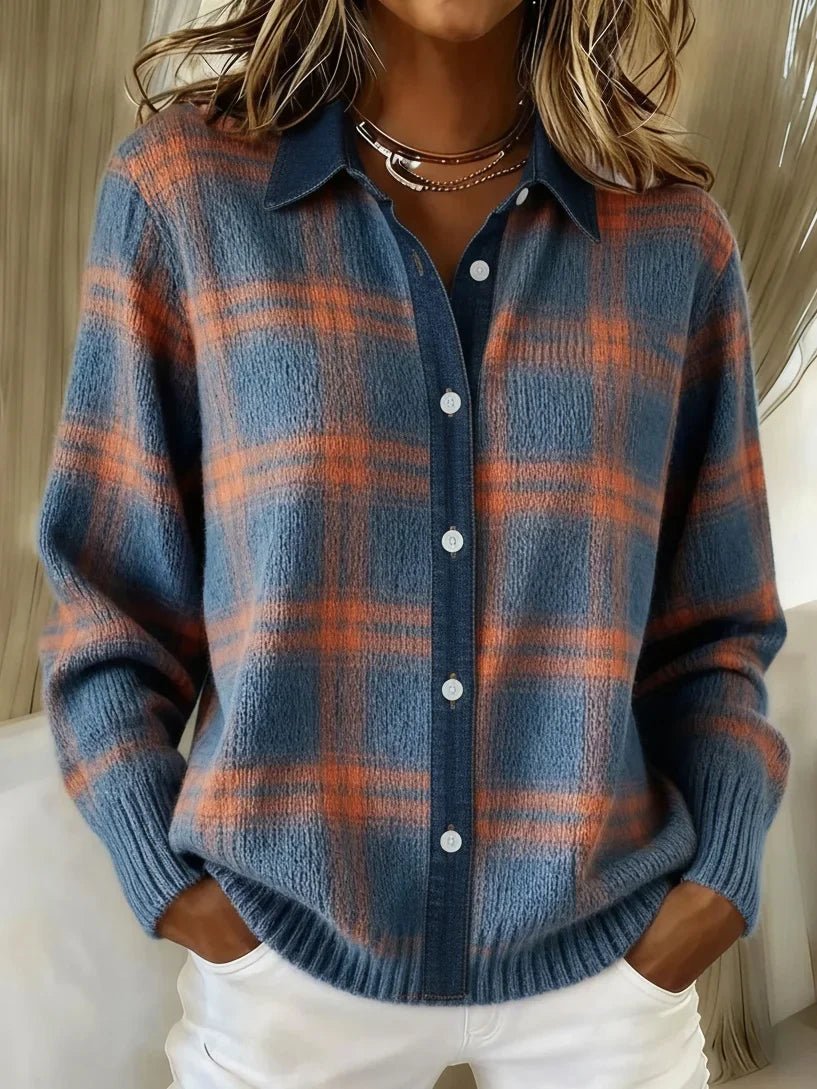 Dames Geruite Blouse met Lange Mouwen