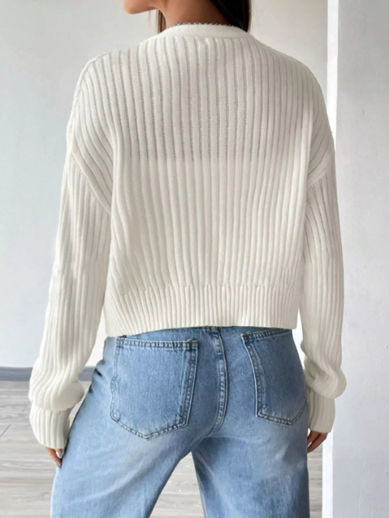 Dames Geribbeld Vest met Knoopsluiting
