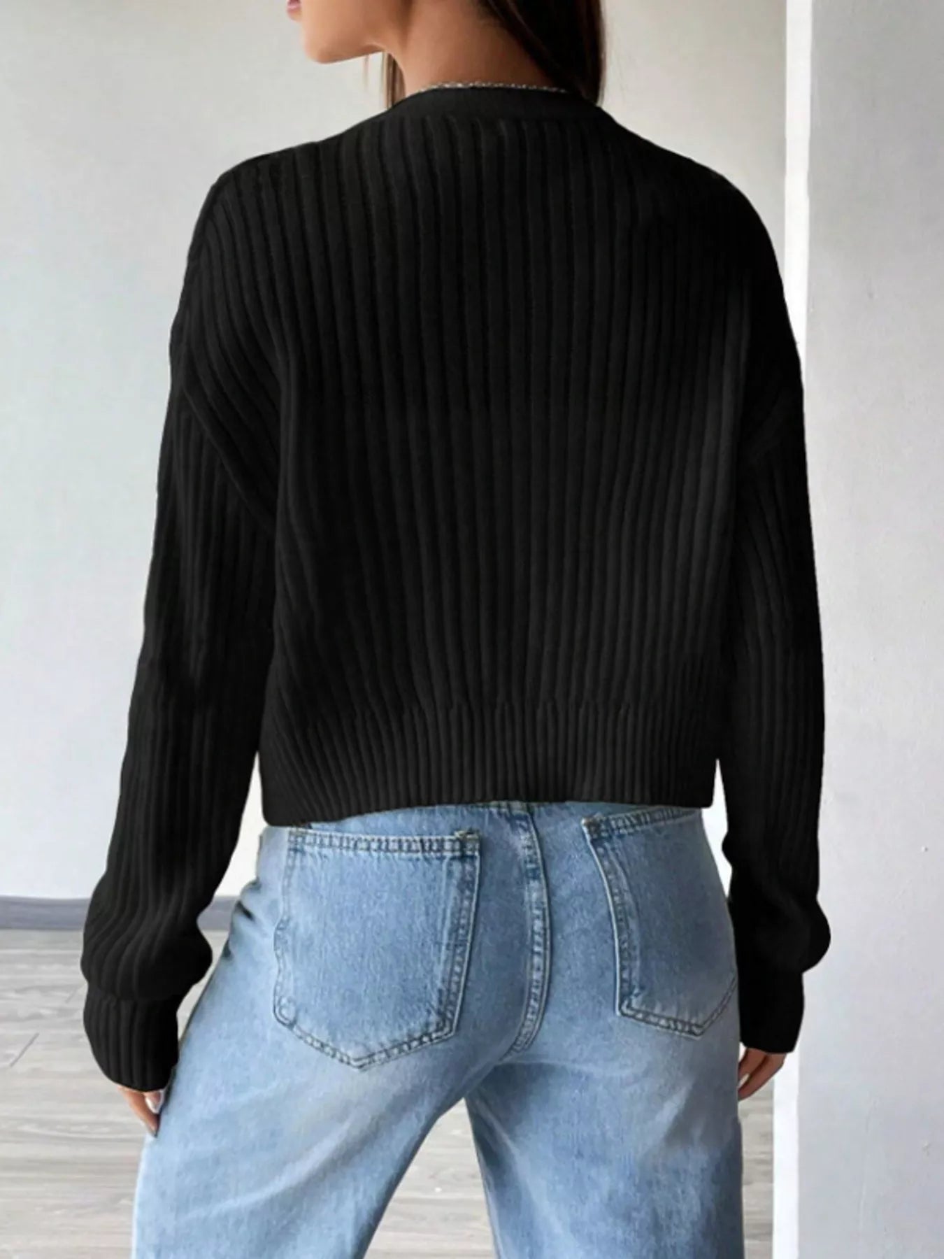Dames Geribbeld Vest met Knoopsluiting