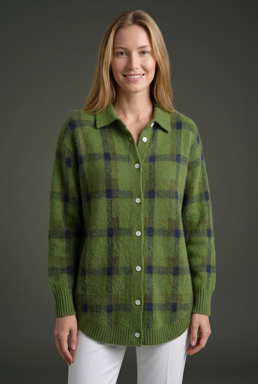 Damesvest Lang met Knoopsluiting en Kunstleren Details Lizzy