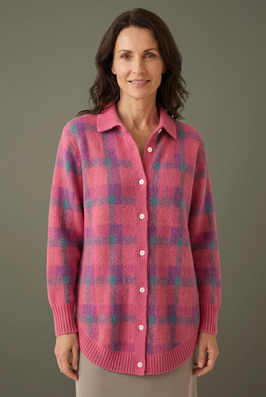 Damesvest Lang met Knoopsluiting en Kunstleren Details Lizzy