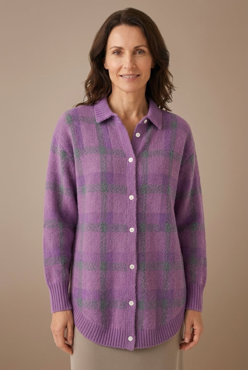 Damesvest Lang met Knoopsluiting en Kunstleren Details Lizzy