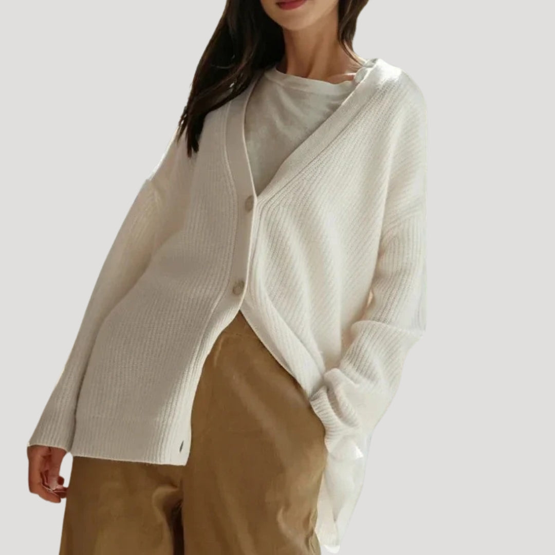 Damesvest Oversized met V-hals en Knoopsluiting Lizzy