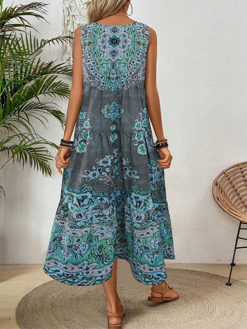 Dameszomerjurk Mouwloos met Ronde Hals Lizzy