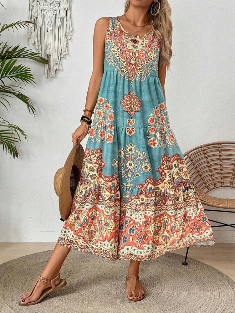 Dameszomerjurk Mouwloos met Ronde Hals Lizzy