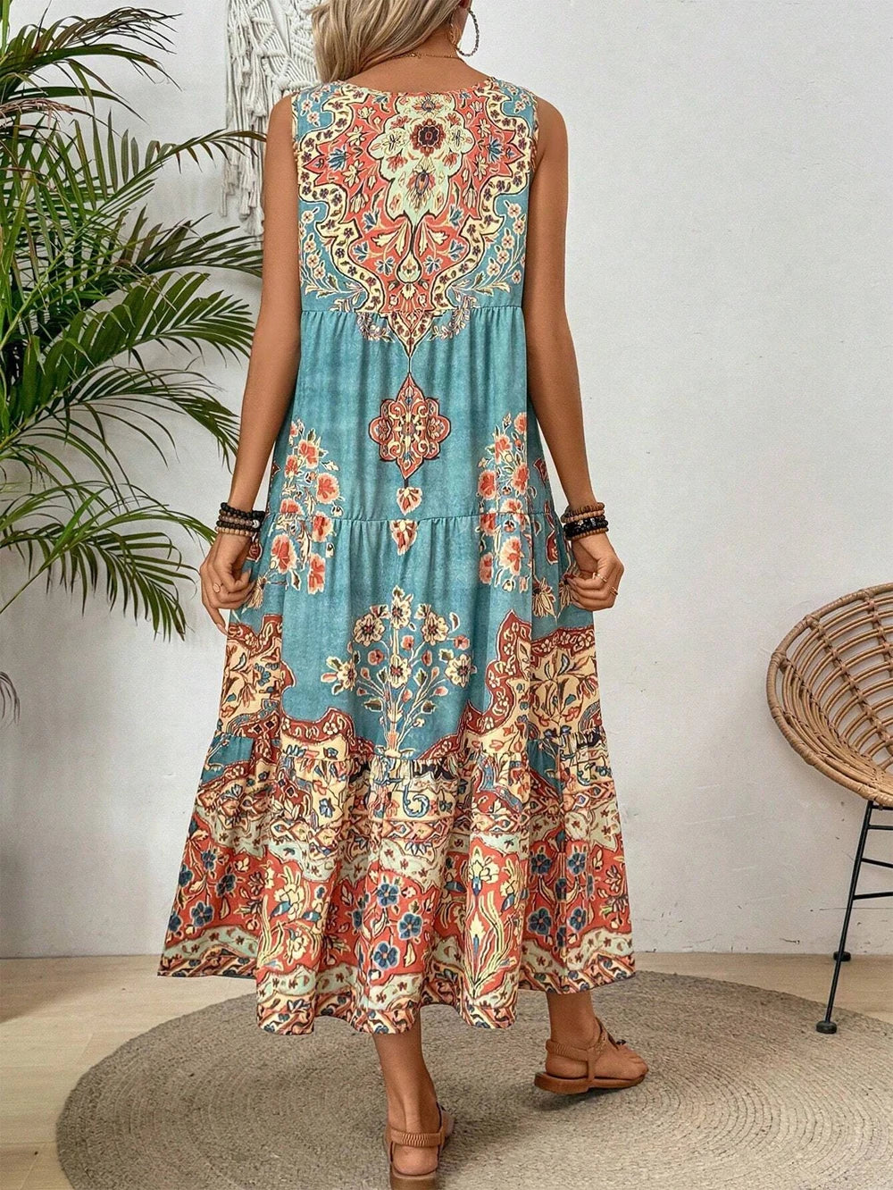 Dameszomerjurk Mouwloos met Ronde Hals Lizzy