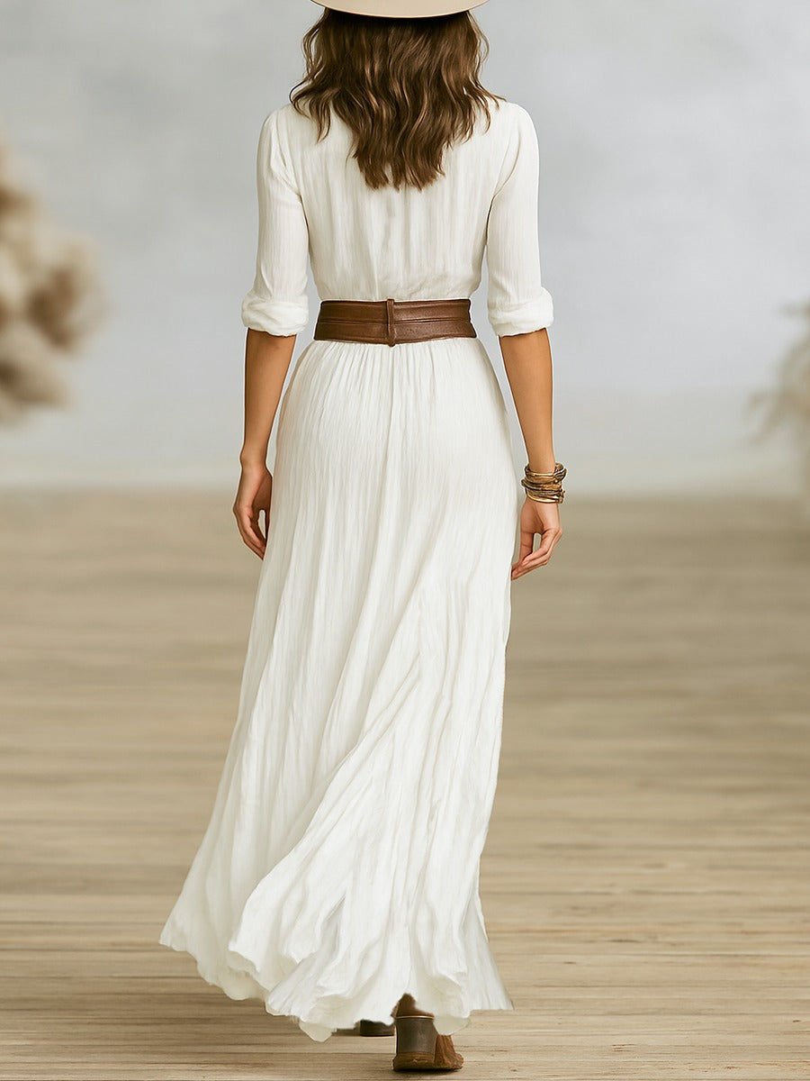 Dames Maxi Blousejurk met Riem