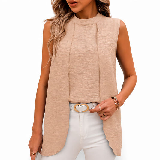 Mouwloos Damesvest met Mock Neck Lizzy