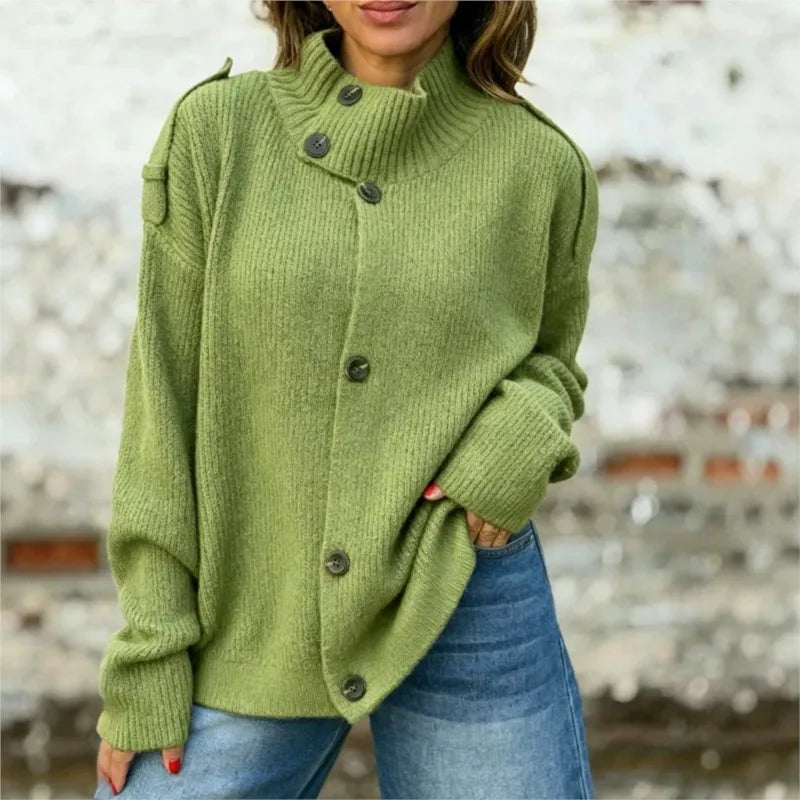 Dames Kort Vest met Hoge Hals en Knoopsluiting