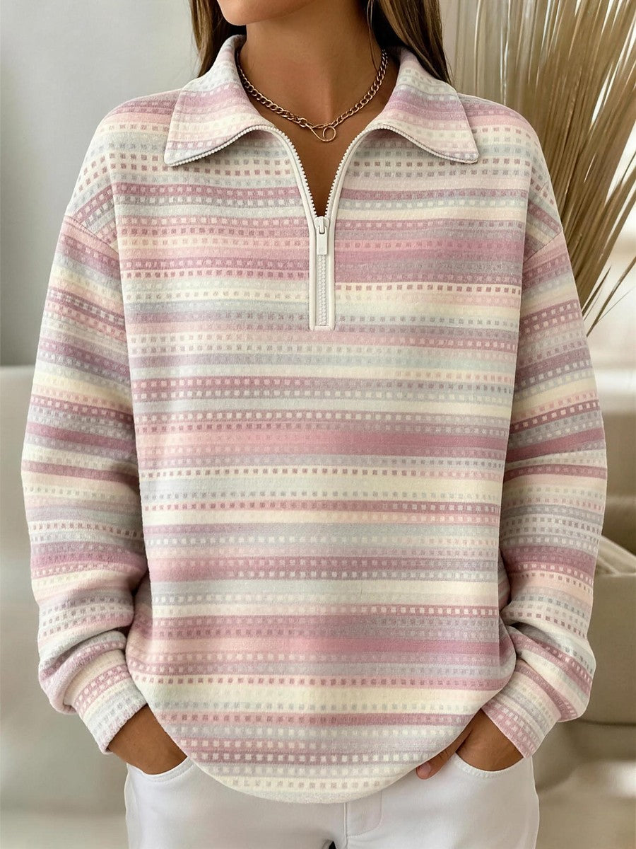 Dames Sportieve Polosweater met Ritsdetail