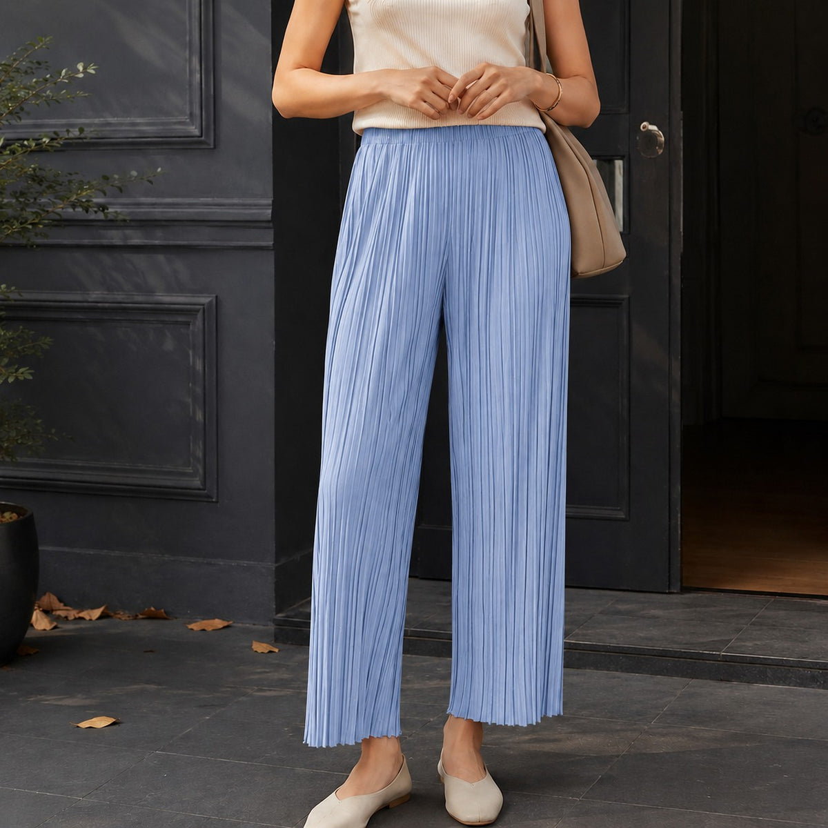 Dames Wijde Broek met Hoge Taille
