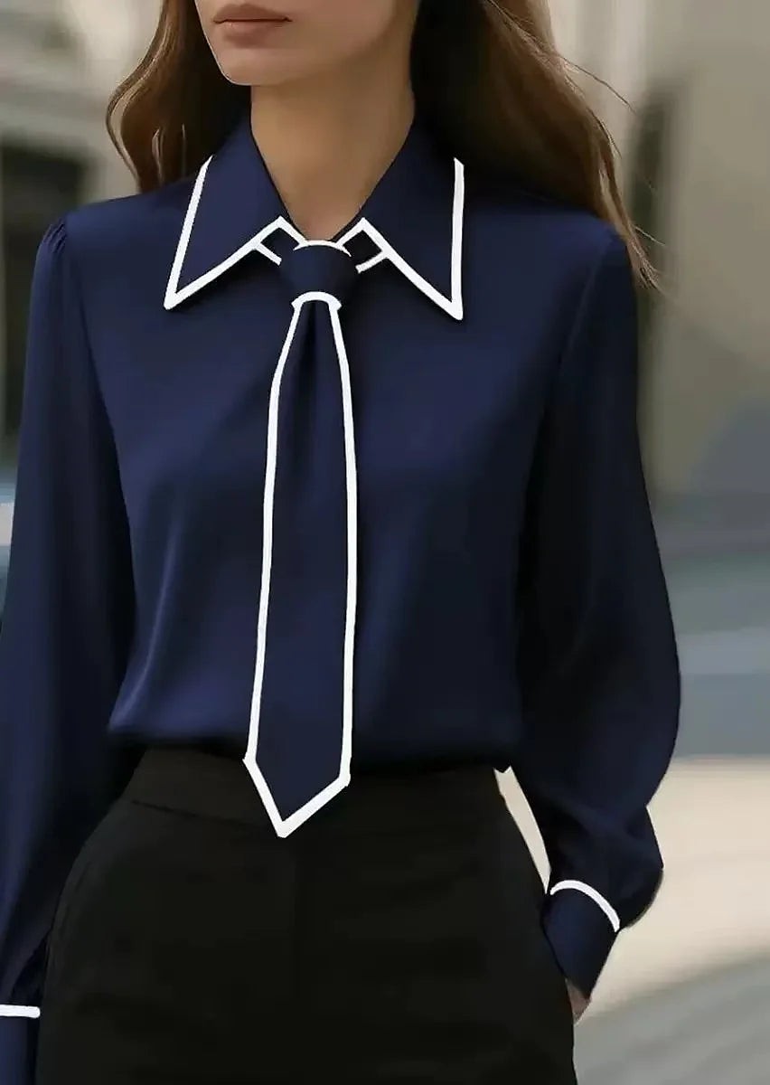 Dames Blouse met Stropdas en Manchetten