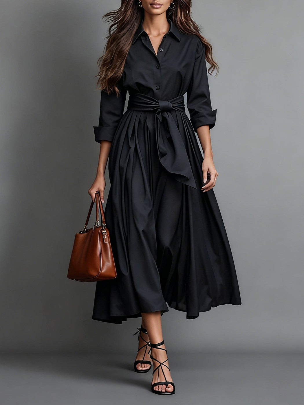 Dames Maxi Blousejurk met Ceintuur