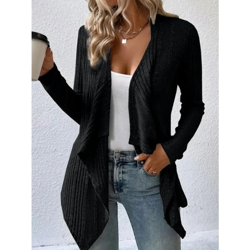 Dames Lang Vest met Open Voorkant