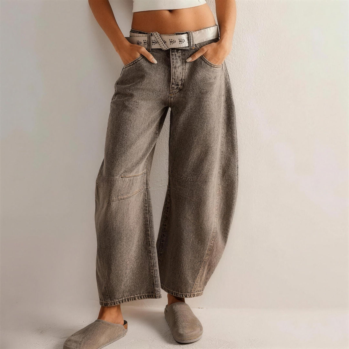 Dames Loose Fit Barrel Jeans