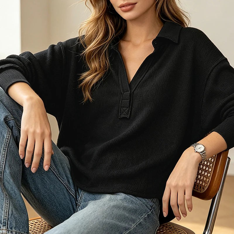Damestrui Polosweater met Wafelstructuur Lizzy