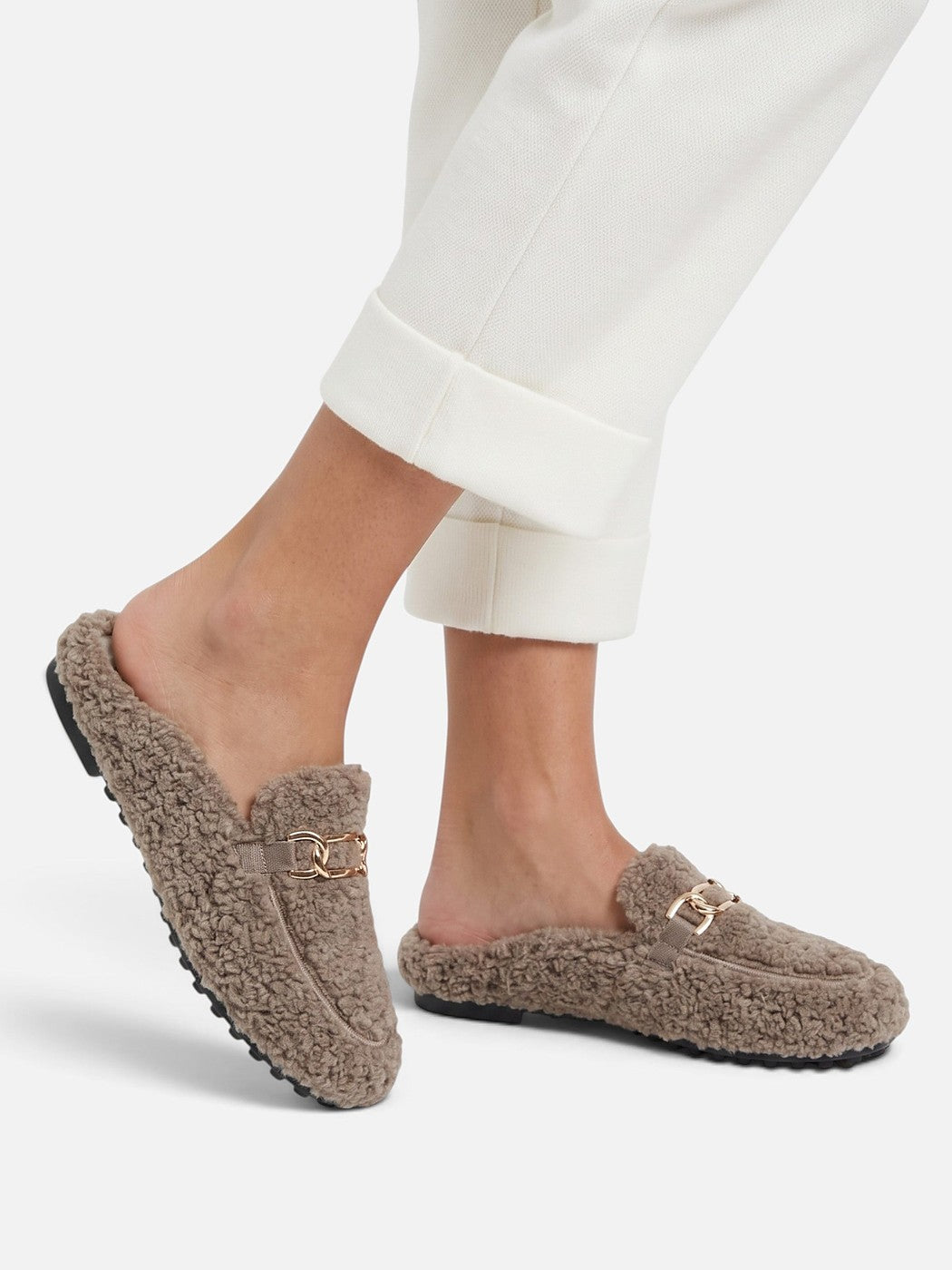 Dames Teddy Loafers met Ketting