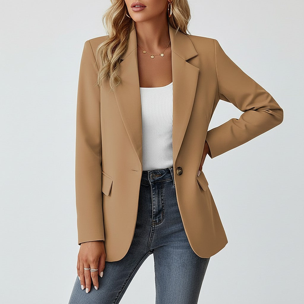 Dames Getailleerde Blazer met Enkele Knoop