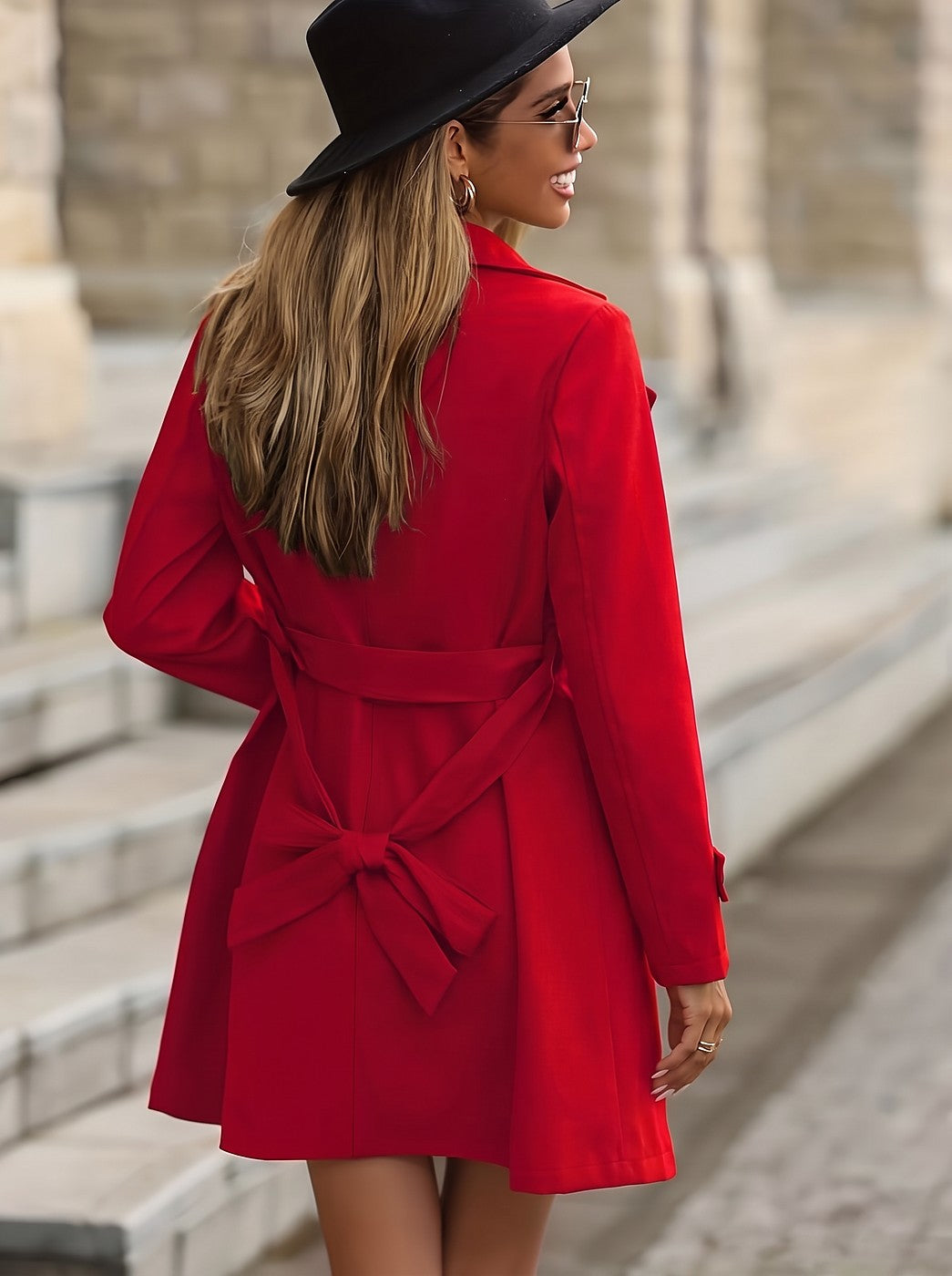 Dames Lange Trenchcoat met Ceintuur