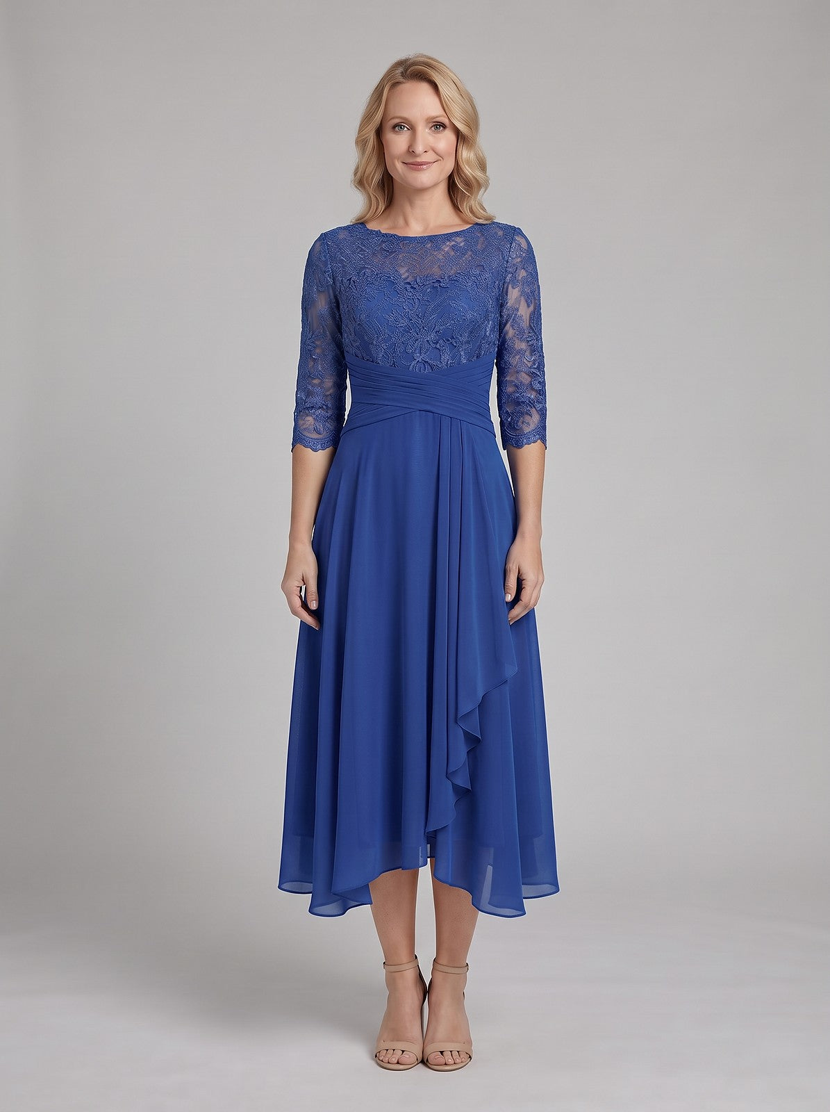 Dames Bruiloft Jurk met Kant en Chiffon