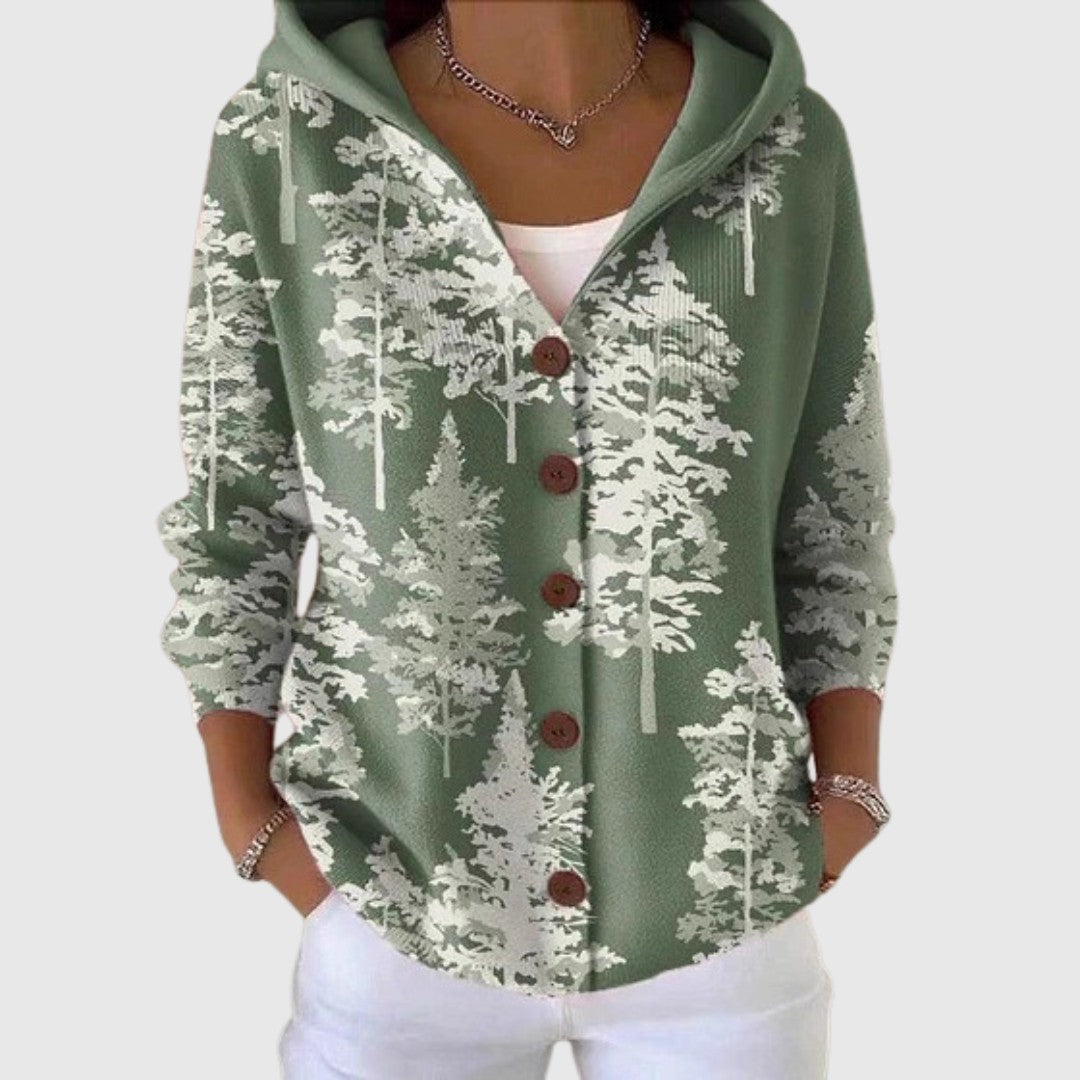 Damesvest met Capuchon en Knoopsluiting