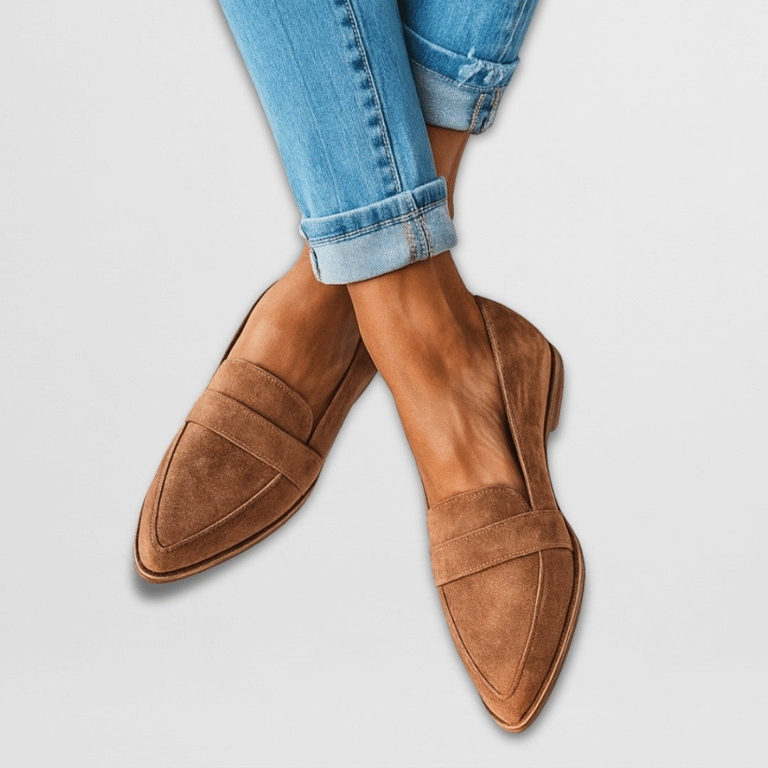 Dames Loafers met Puntneus Suede Look
