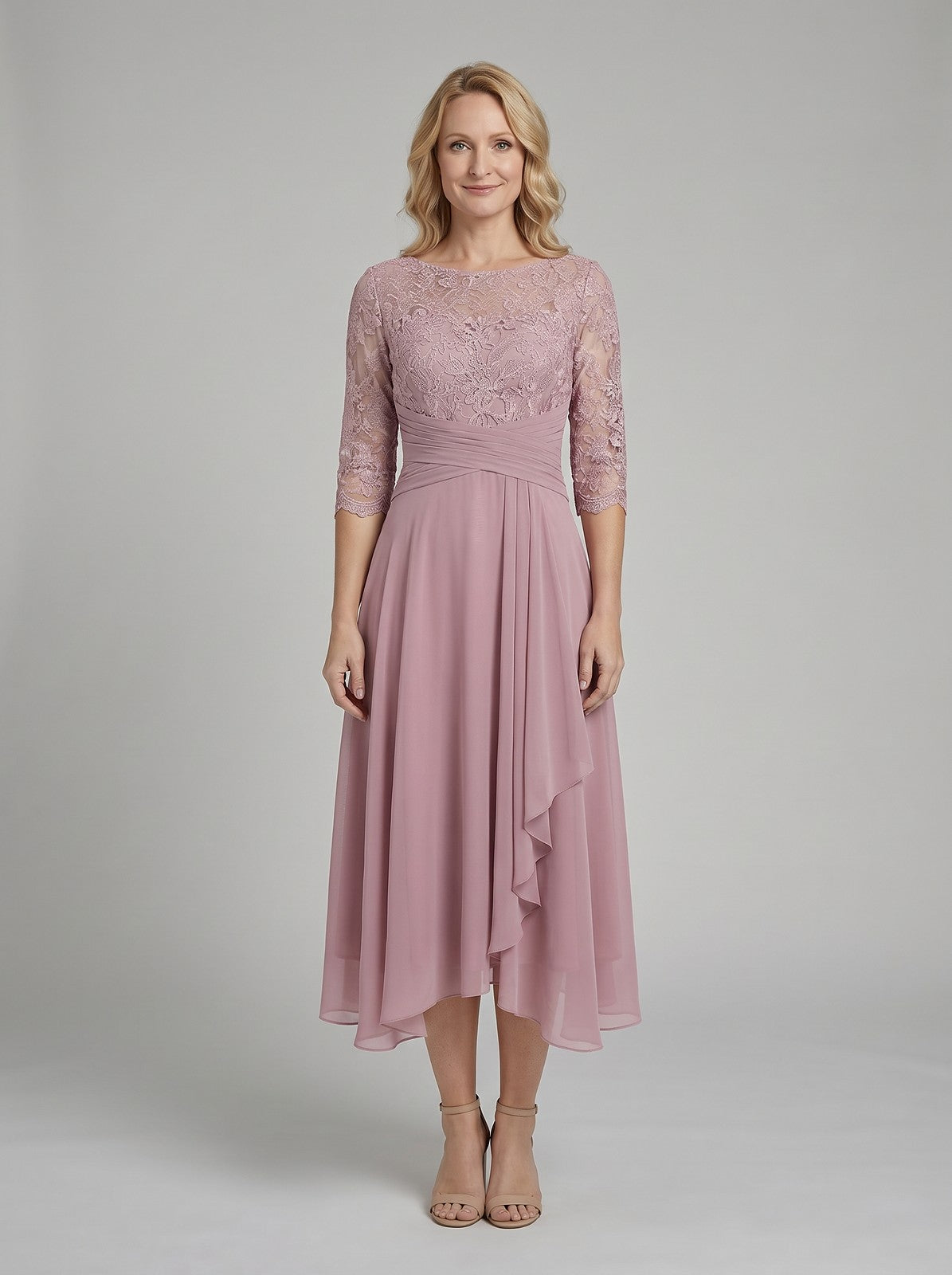 Dames Bruiloft Jurk met Kant en Chiffon