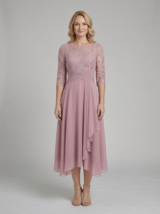 Dames Bruiloft Jurk met Kant en Chiffon