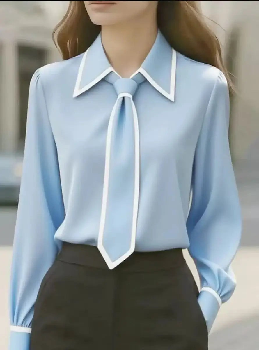 Dames Blouse met Stropdas en Manchetten