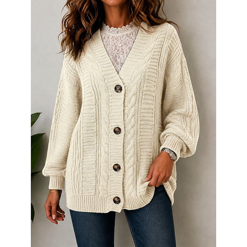 Dames Chunky Cardigan met Kabelpatroon
