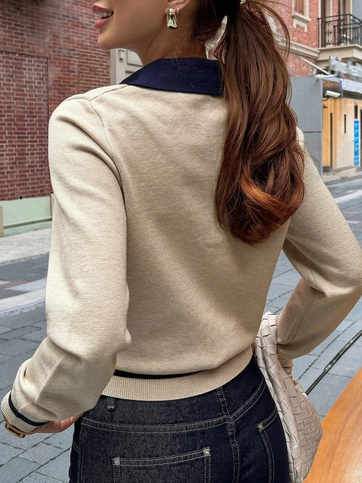 Dames Gebreide Top met Polokraag