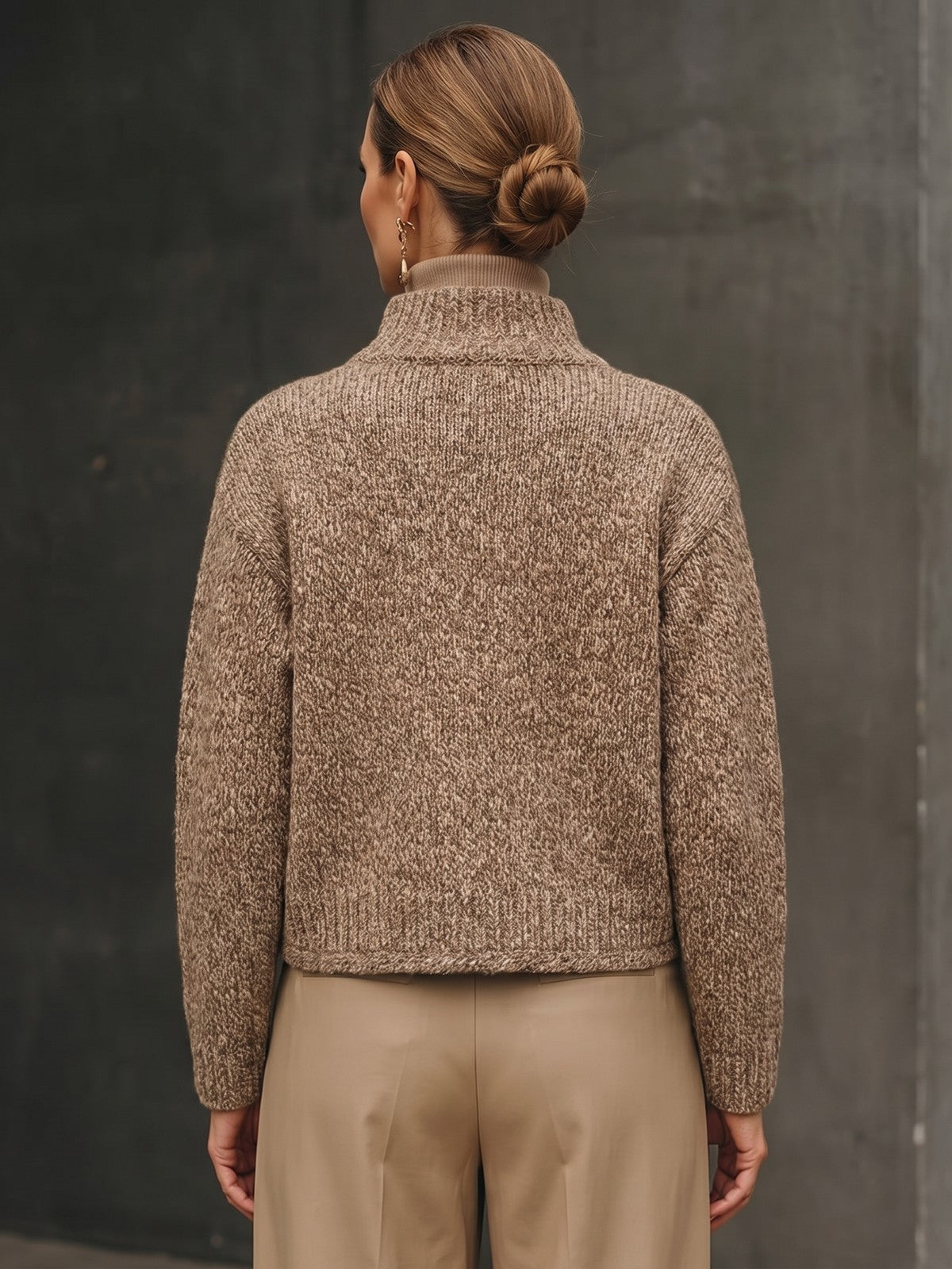 Dames Kort Boucle Jasje met Knopen
