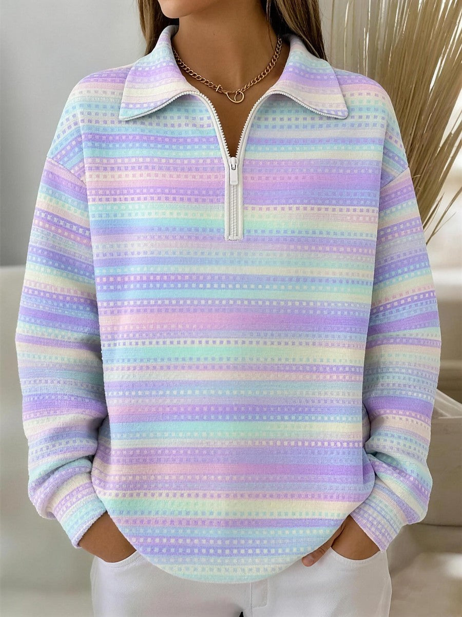 Dames Sportieve Polosweater met Ritsdetail