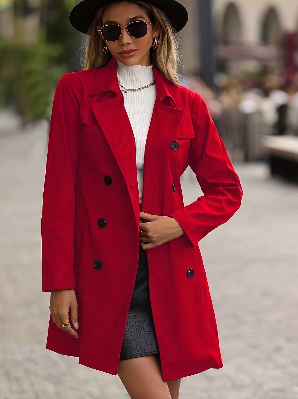 Dames Lange Trenchcoat met Ceintuur