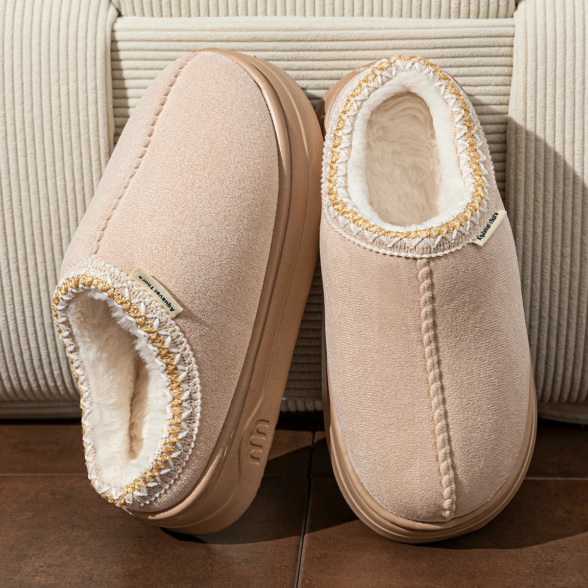 Damessloffen Pantoffelboots met Plateauzool Antislip