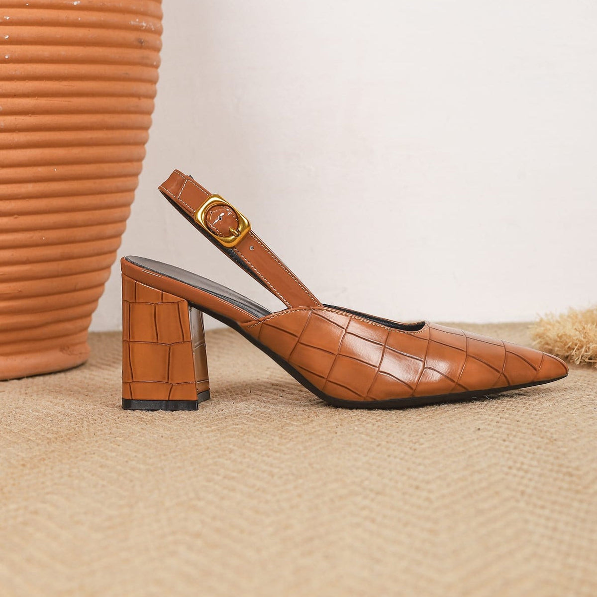 Dames Bruiloft Schoenen Slingback met Krokoprint