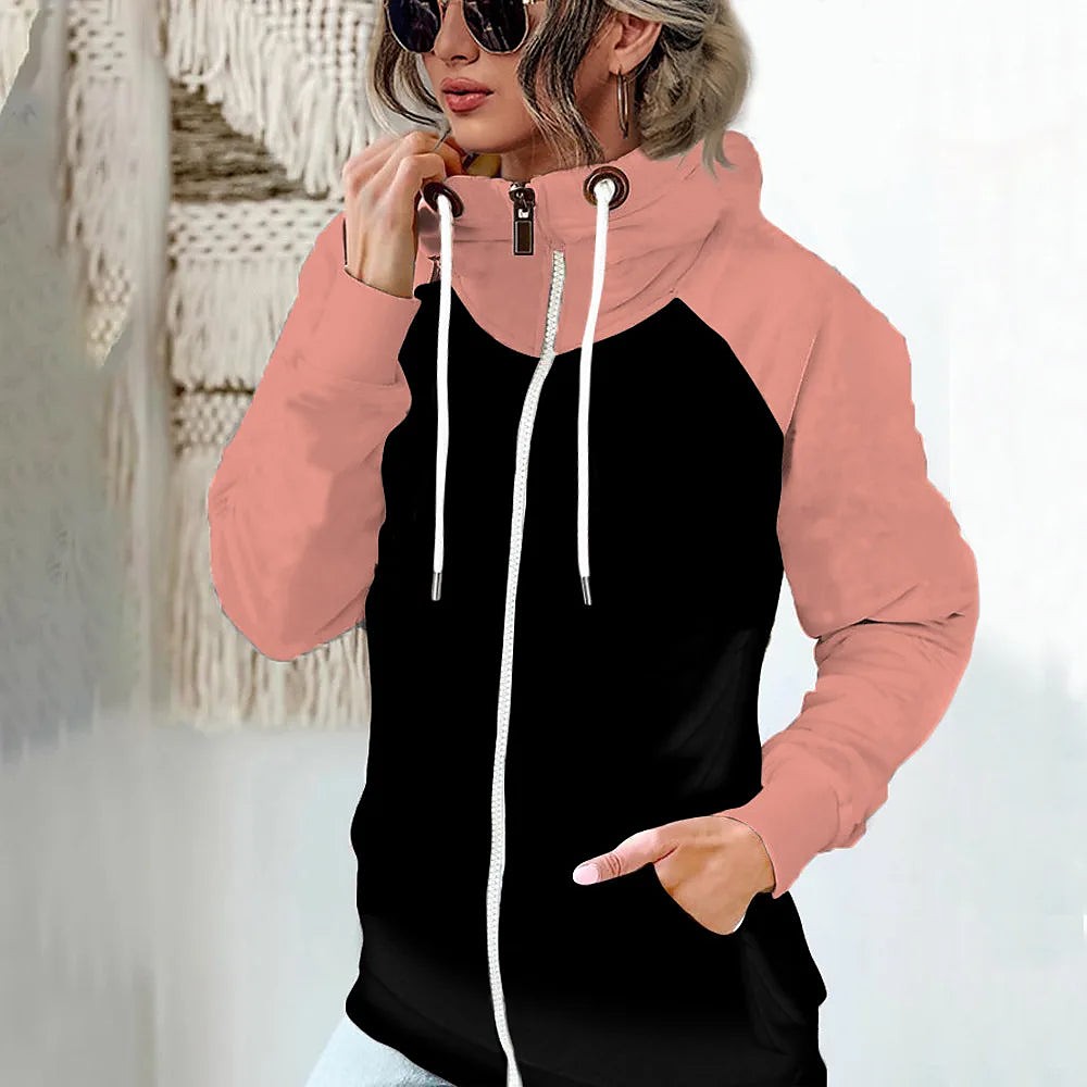 Dames Hoodievest met Rits en Raglanmouwen