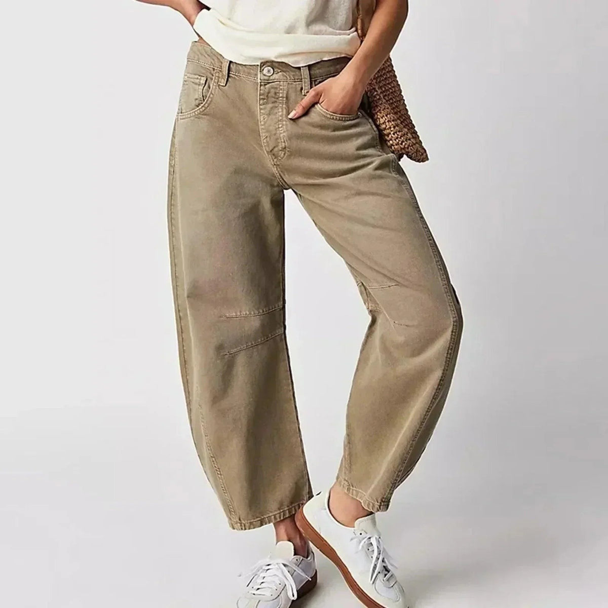 Dames Loose Fit Barrel Jeans