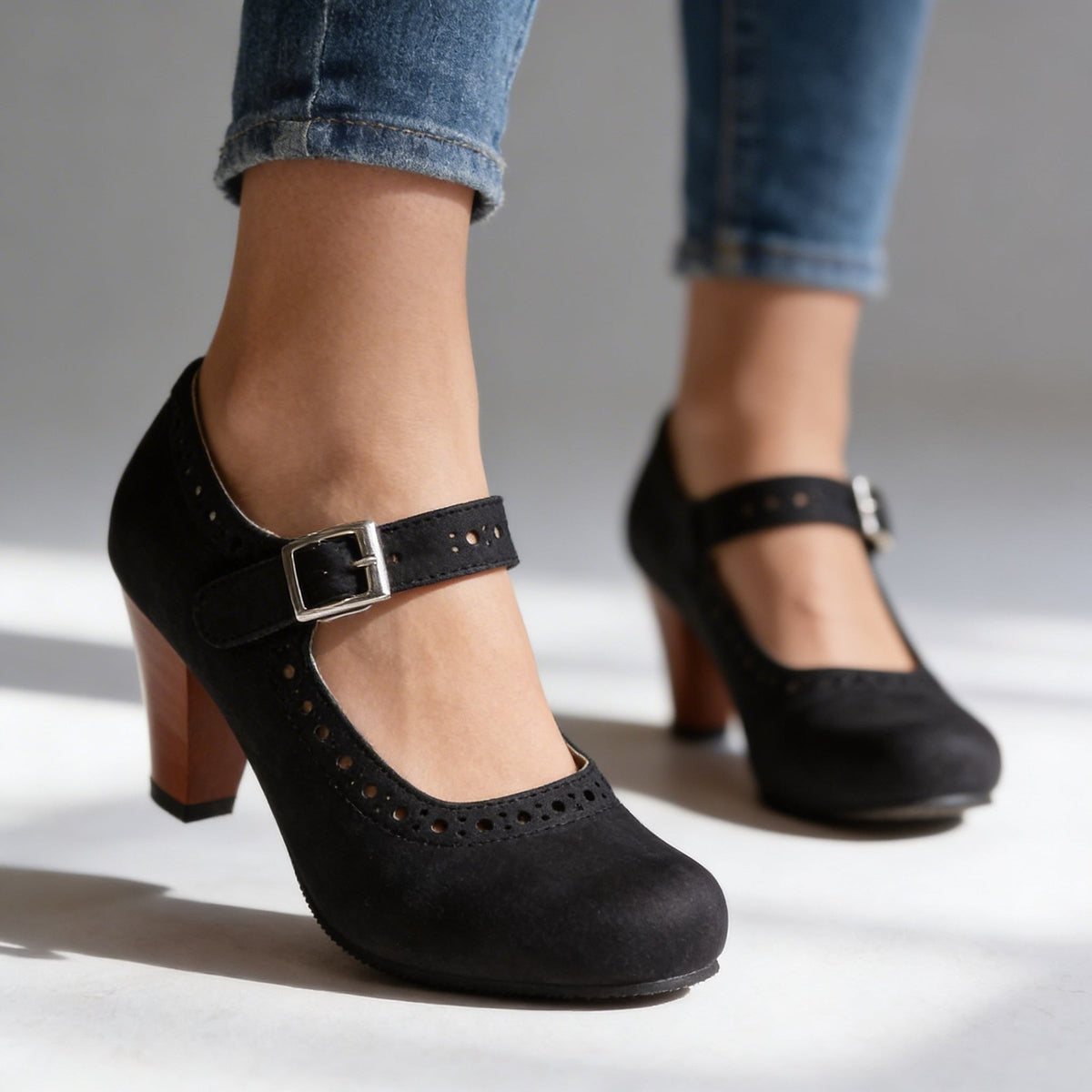 Dames Mary Jane Pumps van Suèdine