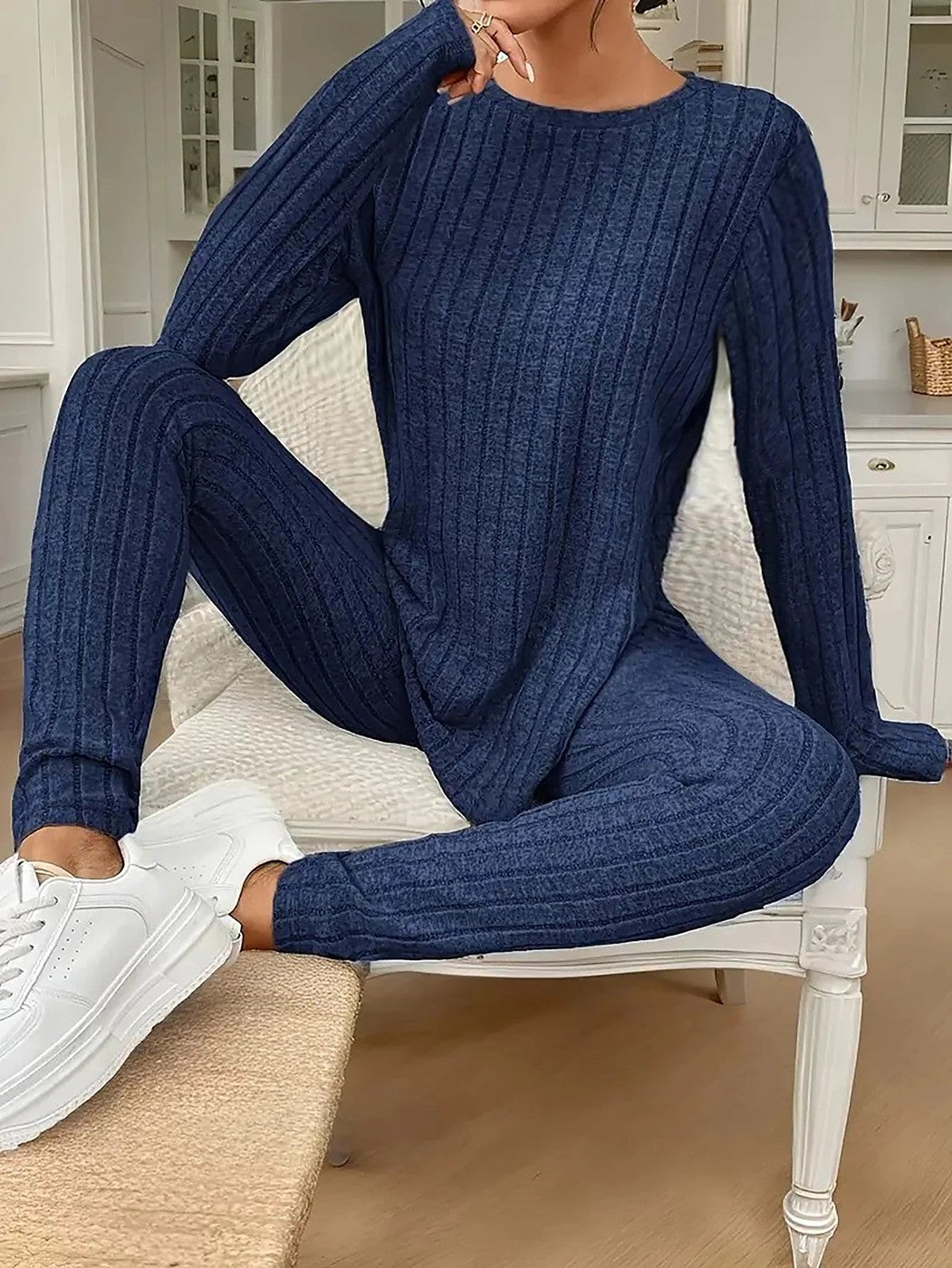 Dames Tweedelig Setje met Geribbelde Legging