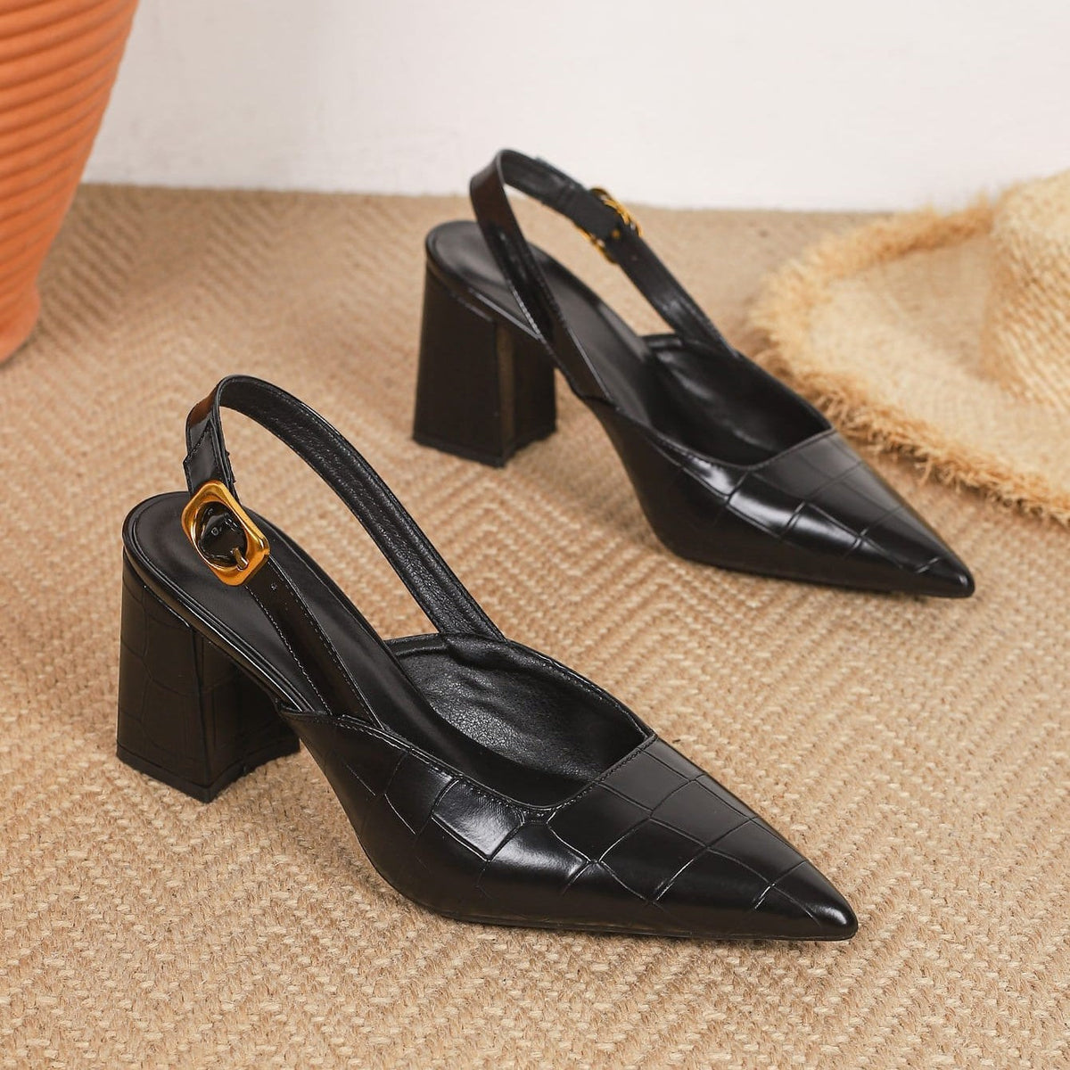 Dames Bruiloft Schoenen Slingback met Krokoprint