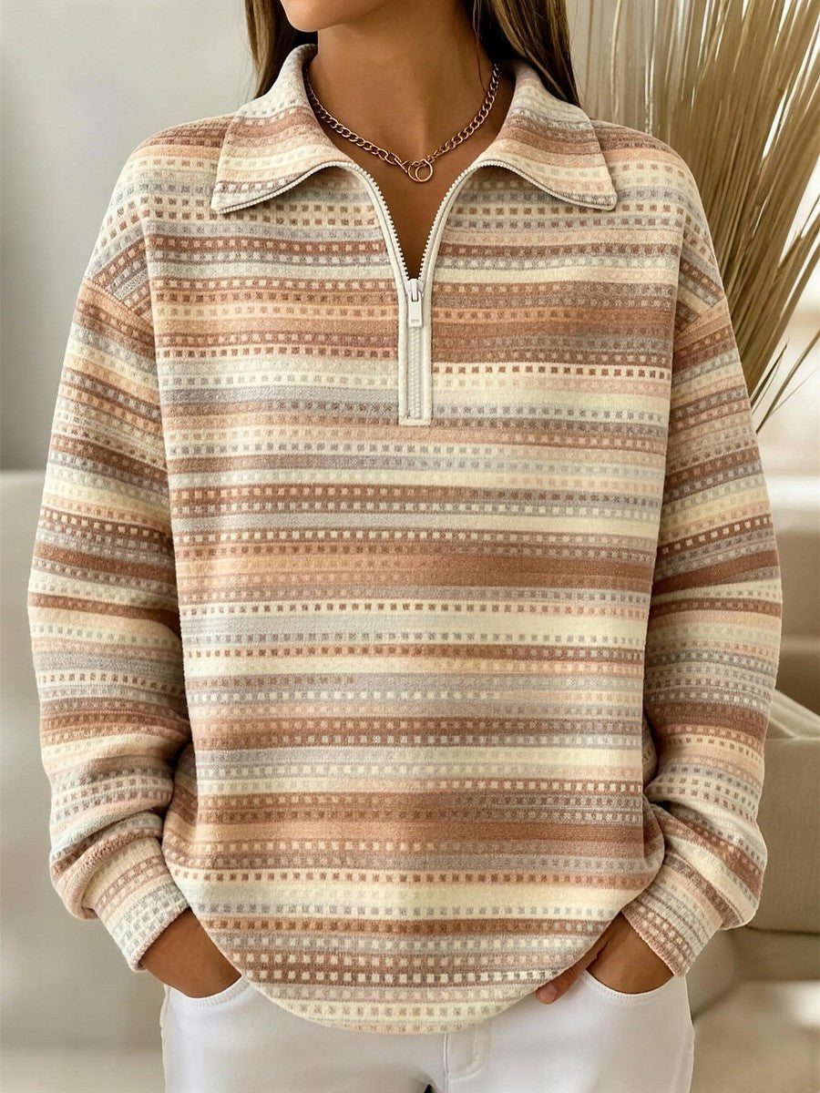 Dames Sportieve Polosweater met Ritsdetail