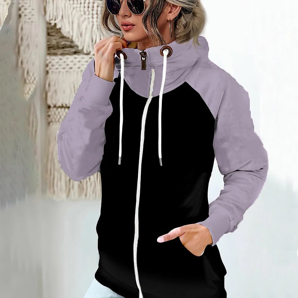 Dames Hoodievest met Rits en Raglanmouwen